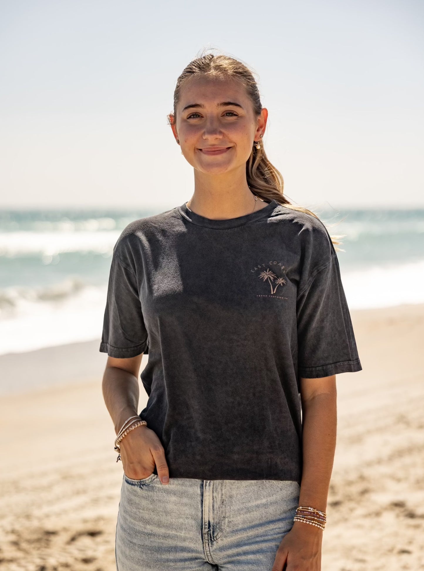 East Coast Palms Unisex Tee, Vintage Black