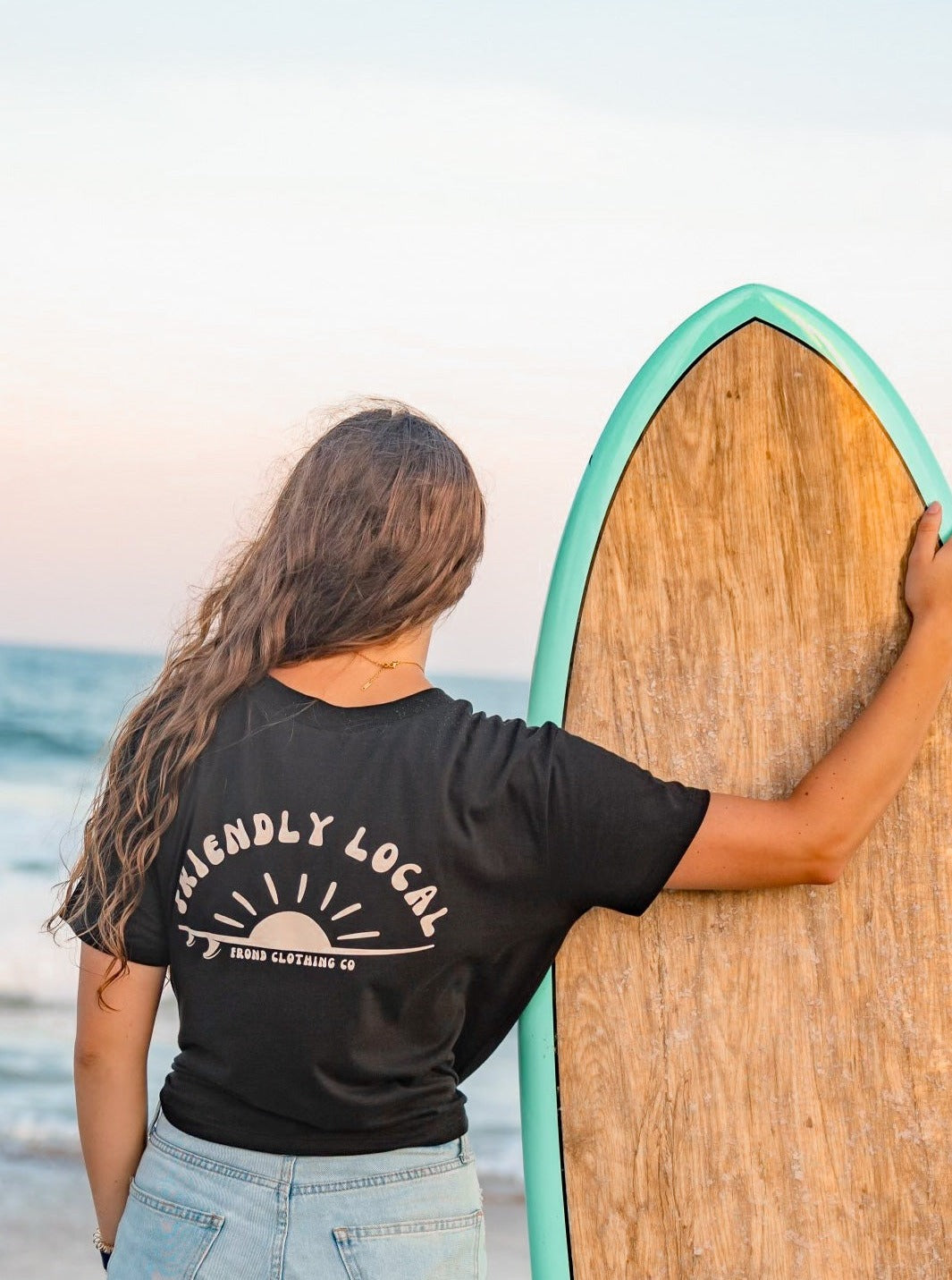 Friendly Local Crop Tee, Black