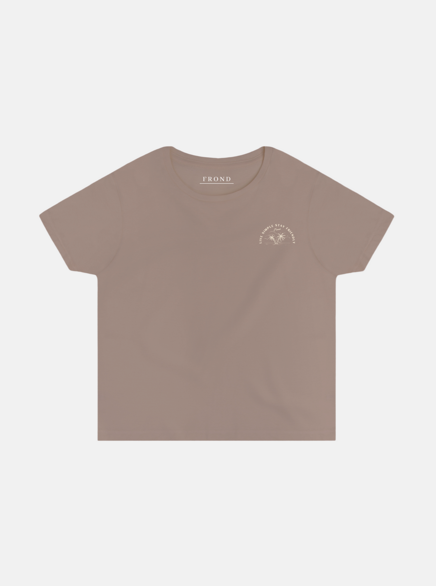 Live Simple Stay Friendly High Waisted Tee, Latte