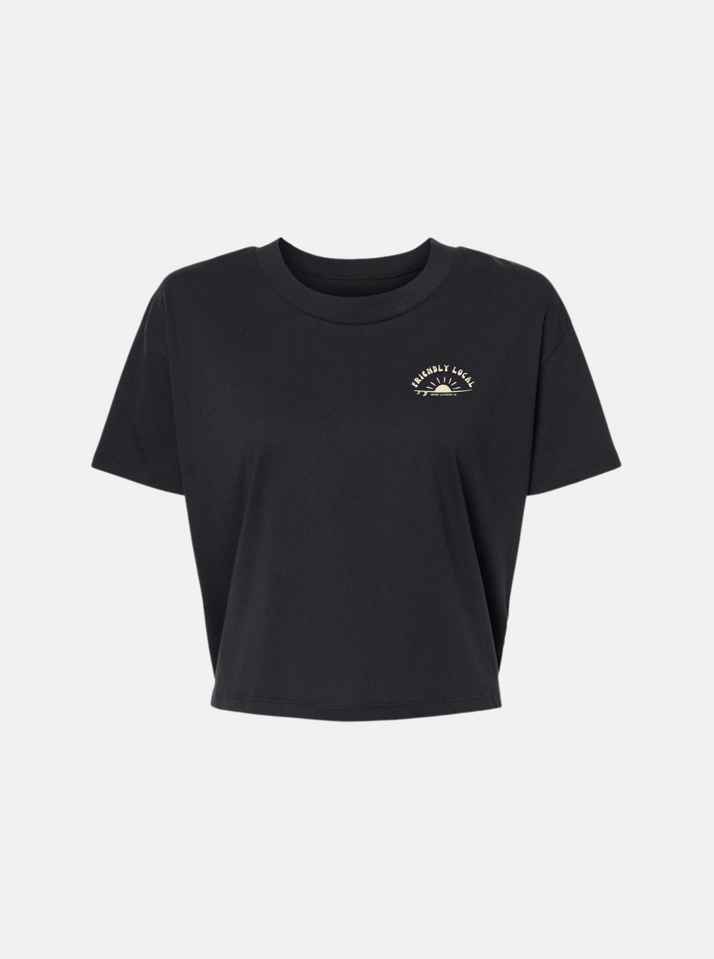 Friendly Local Crop Tee, Black