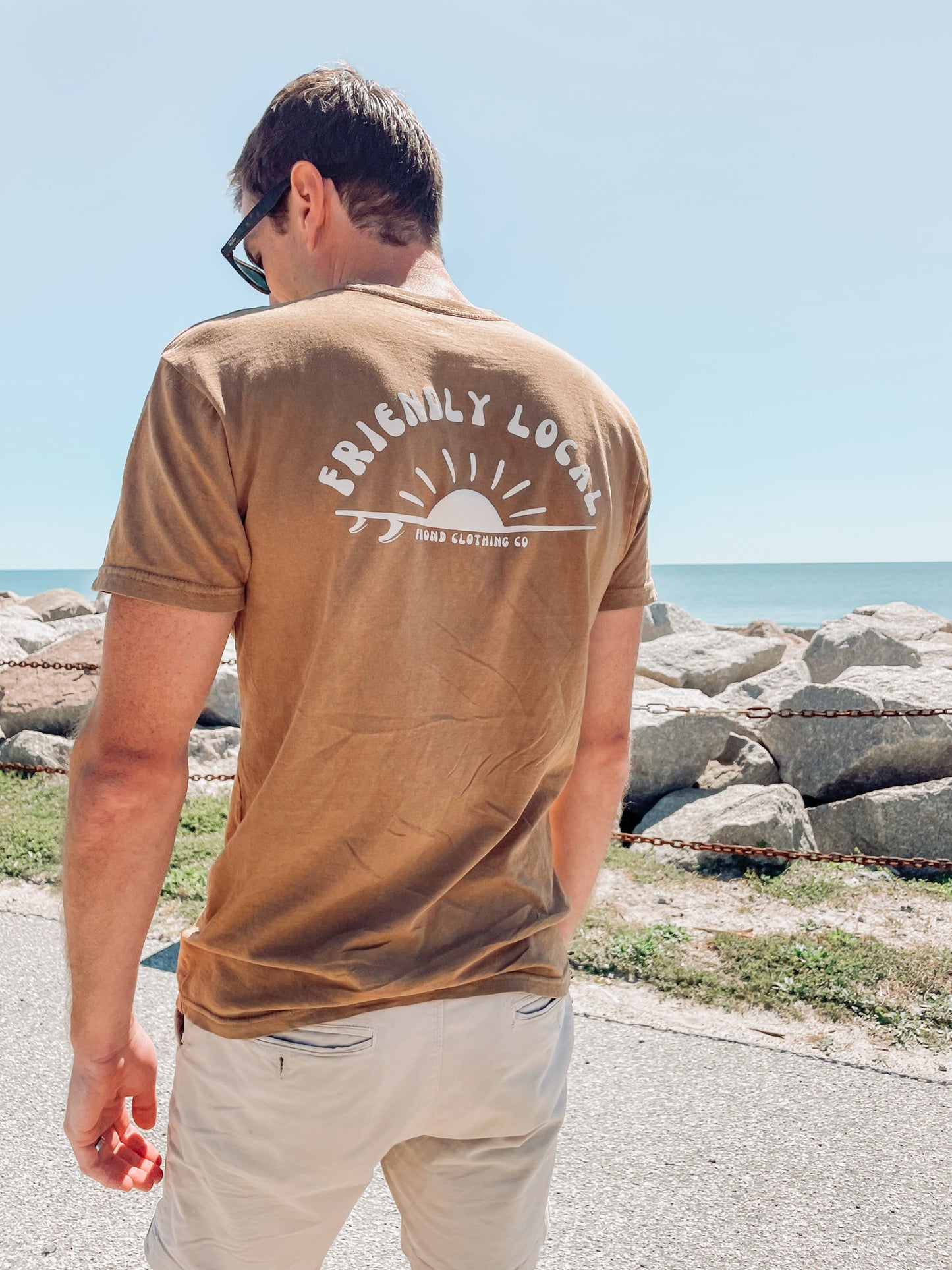 Friendly Local Unisex Tee, Vintage Camel
