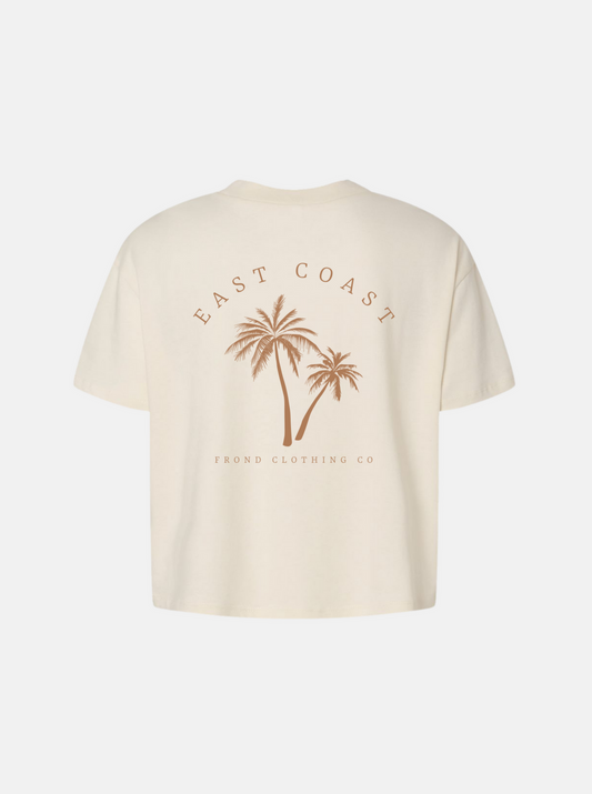 East Coast Palms Crop Tee, Natural
