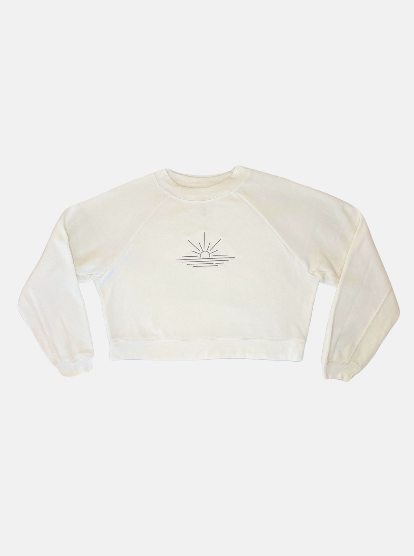Sun Rays Women’s Crop Sweatshirt, Vintage White