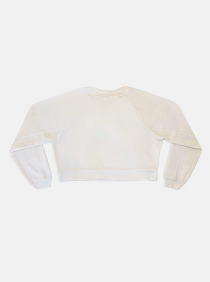 Sun Rays Women’s Crop Sweatshirt, Vintage White