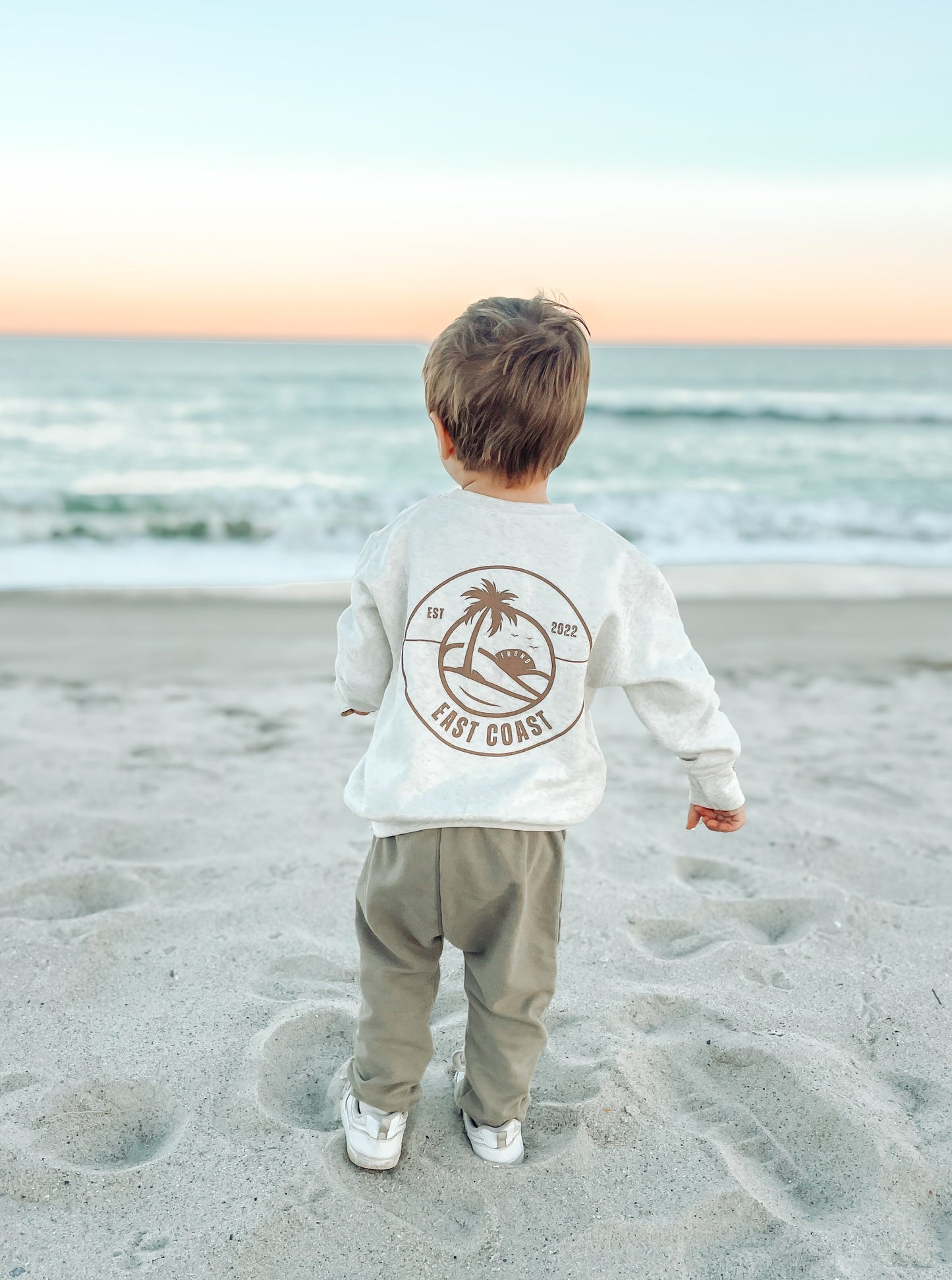 East Coast Sunset Toddler Sweatshirt, Natural Heather